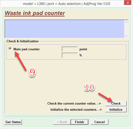 Weste ink pad counter