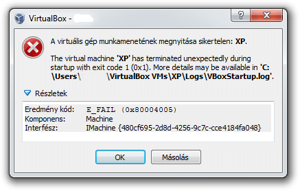 VirtualBox%20-%20Error แก้ปัญหาเปิด Virtualbox ไม่ได้ error 0x80004005
